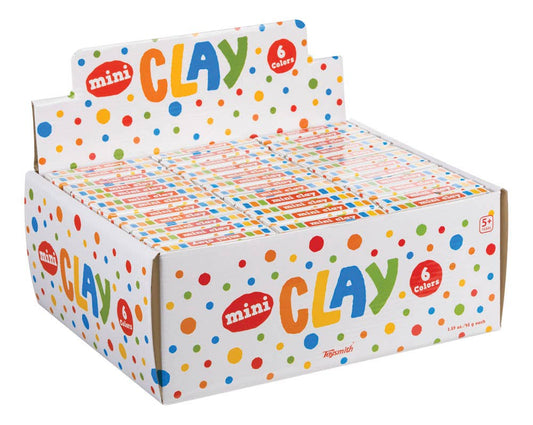 Mini Clay, 6 Vibrant Colors, Display of 72