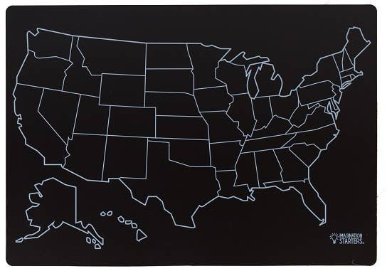 Chalkboard Map Placemat 12x17