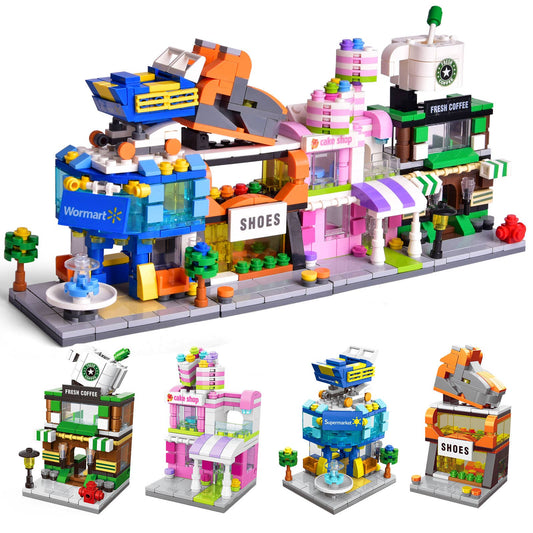 Mini City Set Street Townhouse Building Blocks