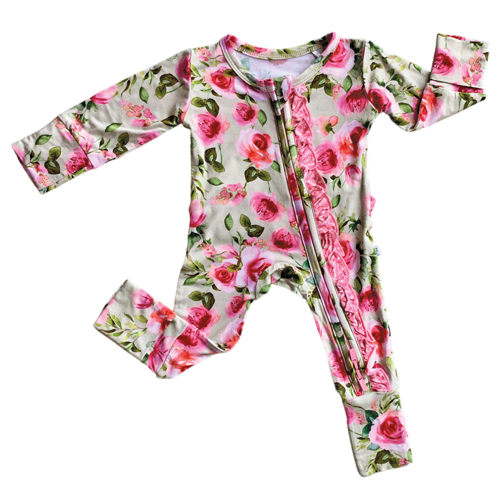 Lochlyn Bamboo Ruffle Convertible Footie