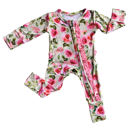 Lochlyn Bamboo Ruffle Convertible Footie