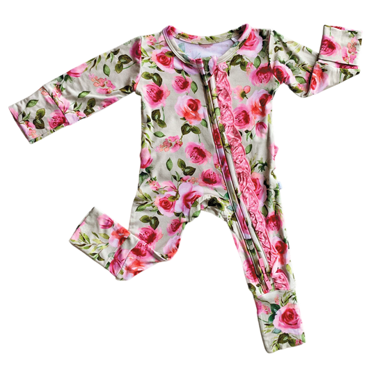 Lochlyn Bamboo Ruffle Convertible Footie