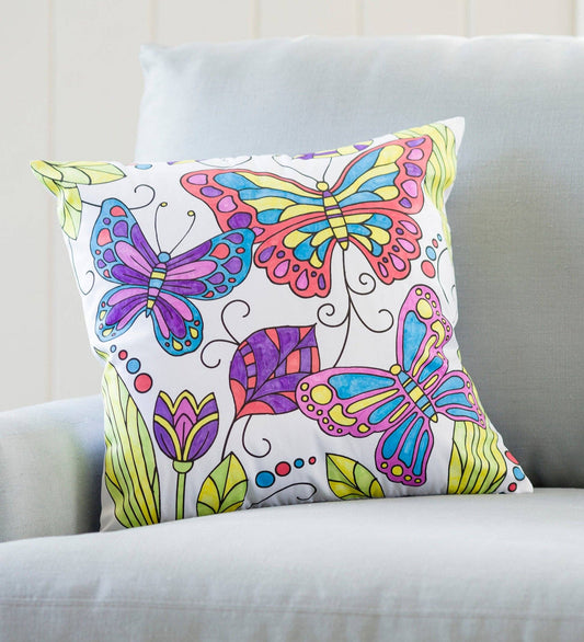 Color-Your-Own Pillow Set: Butterfly