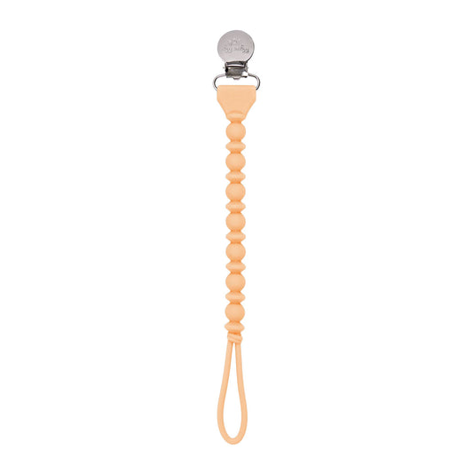 Sweetie Strap™ Silicone One-Piece Pacifier Clips: Apricot Beaded