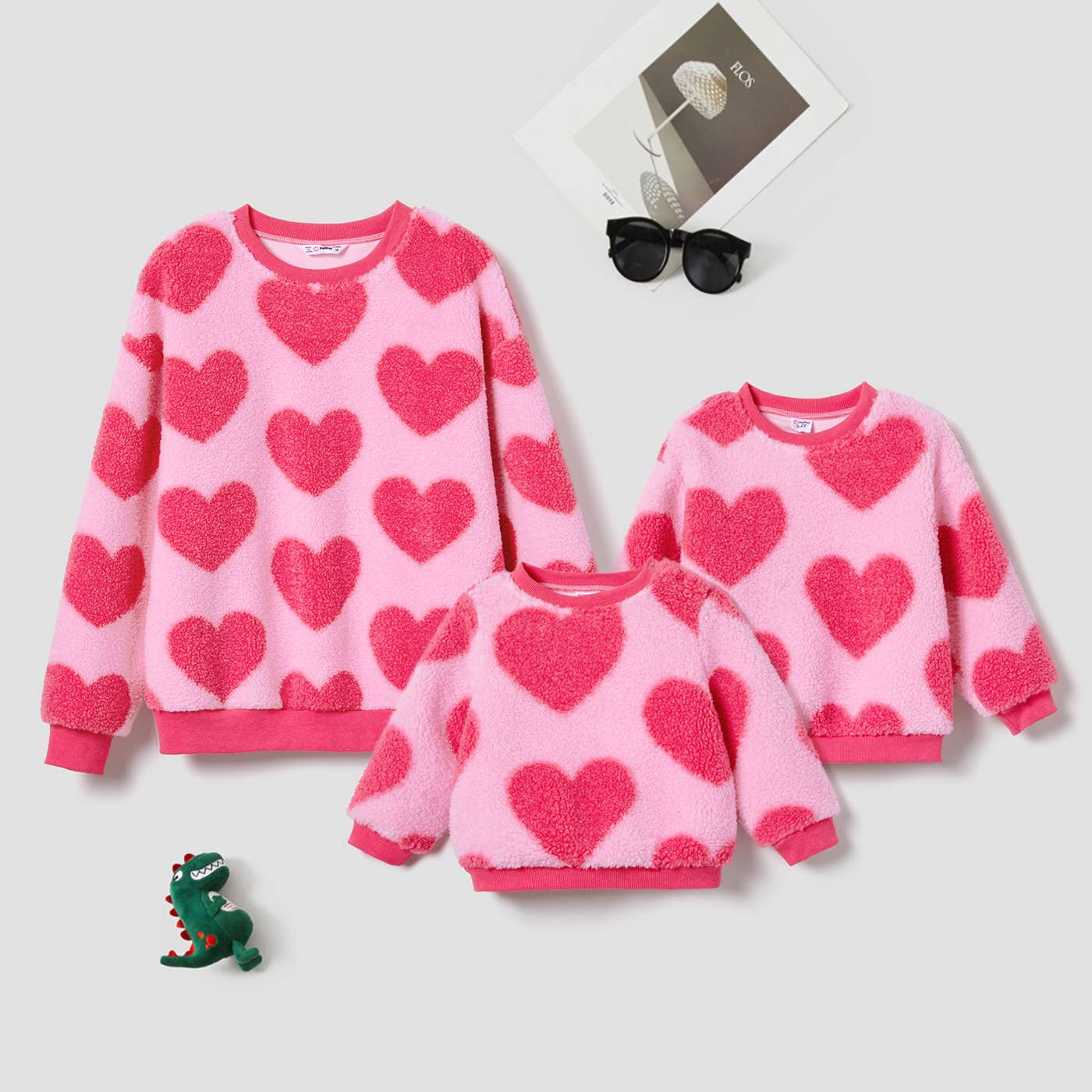 Valentine's Day PINKHeart Long-sleeve Fleece Top