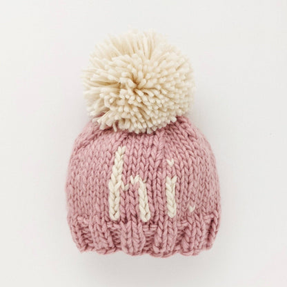 hi. Rosy Hand Knit Beanie Hat: S (0-6 months)