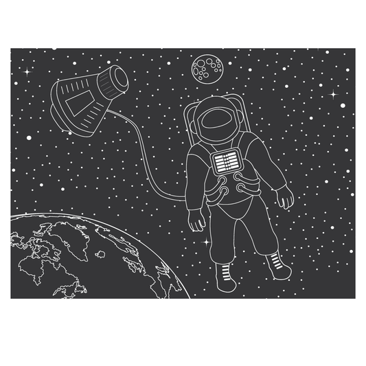 Chalkboard Astronaut Placemat 12x17