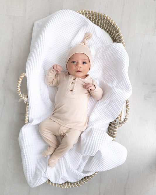 Top & Bottom Baby Outfit (Newborn - 12 months sizes) - Sand