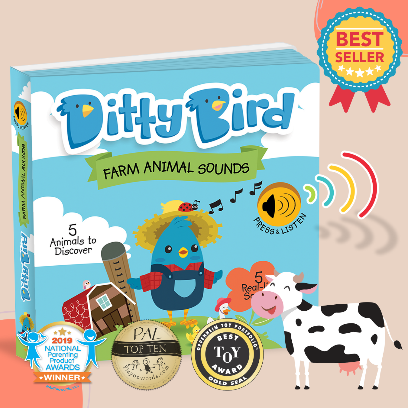 Ditty Bird Baby Sound Book Farm: Farm Animal