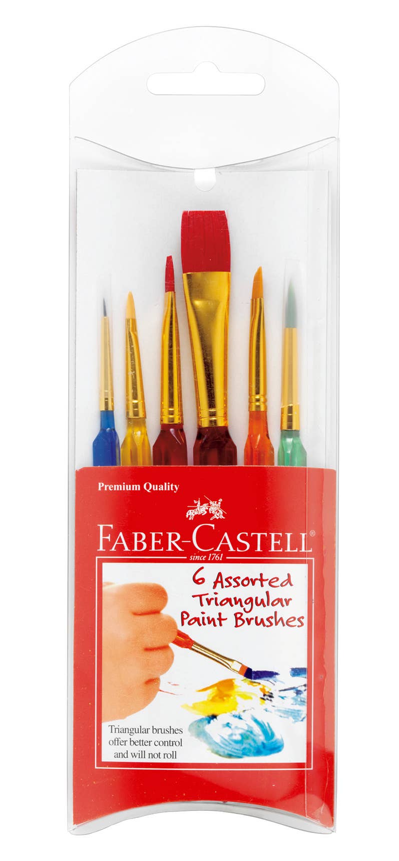 Triangular Paintbrushes, Assorted Sizes - Set of 6