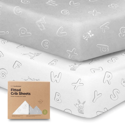 2-pack Organic Cotton Fitted Crib Sheet (ABC Land Cloud)