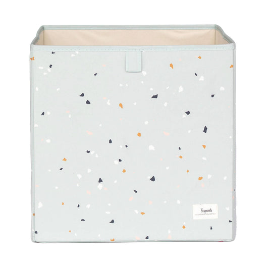 Recycled Fabric Storage Cube - Terrazzo Colors: Green Terrazzo